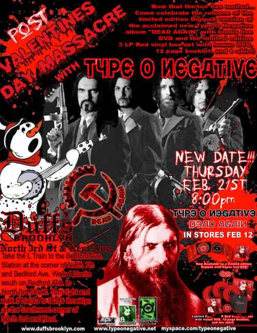 Type O Negative Party Rescheduled