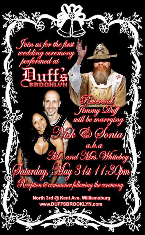 The First Wedding ceremony At Duff's